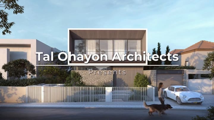 חזית הבית בפרויקט The N:Y Houses של טל אוחיון אדריכלים — פריים מתוך סרטון AI